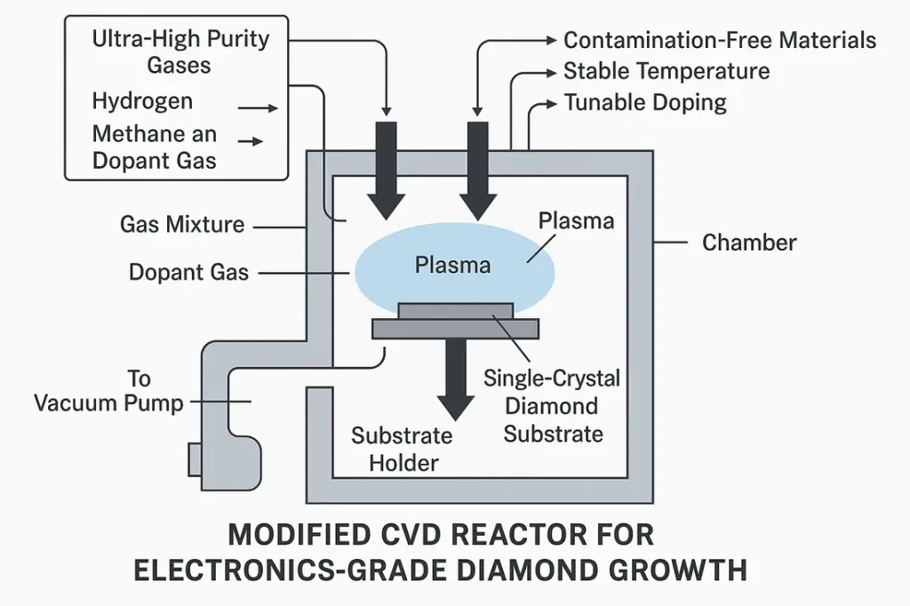 Convert CVD Diamond Growing Reactors from Gem to Tech
