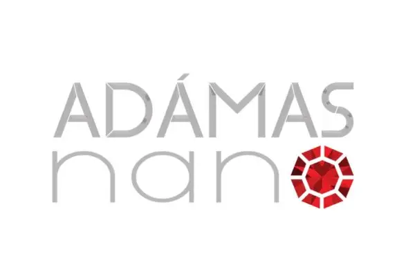 Adamas Nano company logo with geometric red diamond symbol