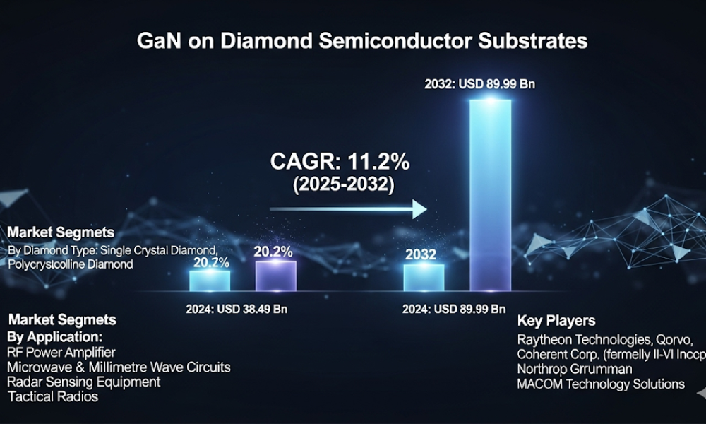 GaN on Diamond Semiconductor Substrates Market Projected to Reach USD 89.99 Billion by 2032 with 11.2% CAGR